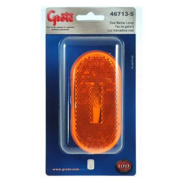 Grote® - 4" Single-Bulb Oval Screw Mount Clearance Marker Light with Built-In Reflector