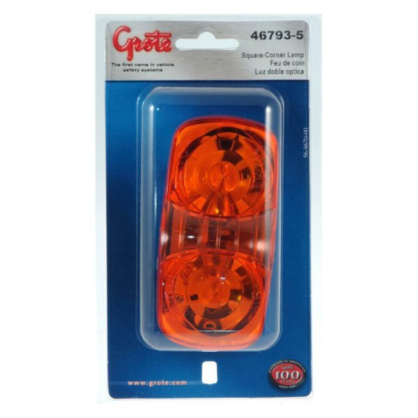 Grote® - 4" Two-Bulb Square-Corner Rectangular Bolt-on Mount Clearance Marker Light