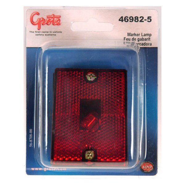 Grote® - 2.75" Submersible Rectangular Screw Mount Clearance Marker Light with Built-In Reflectors