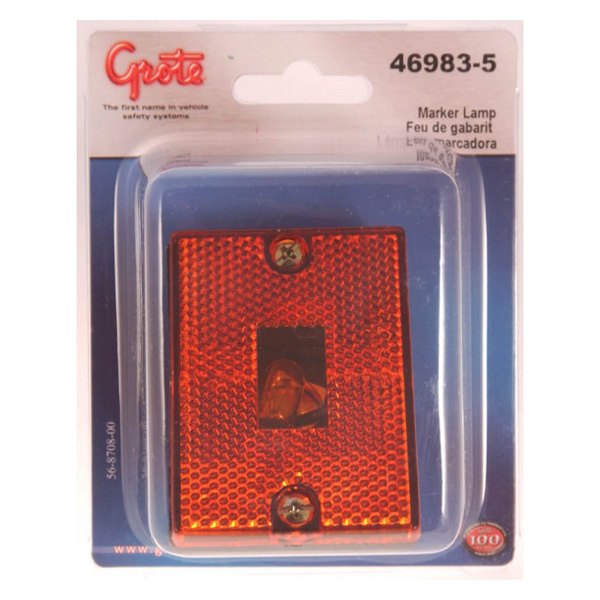 Grote® - 2.75" Submersible Rectangular Screw Mount Clearance Marker Light with Built-In Reflectors