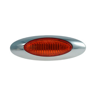 Grote® - M5 Series 4"x1.25" Oval Chrome Red LED Side Marker Light