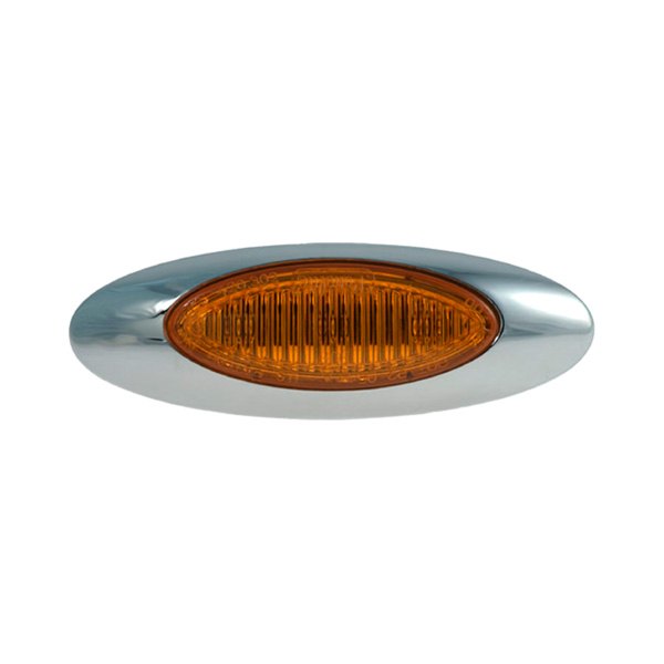 Grote® - M5 Series 4"x1.25" Oval Chrome/Amber LED Side Marker Light