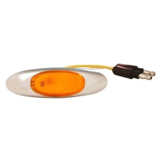 Grote® - MicroNova™ Chrome Yellow Screw Mount LED Clearance Marker Light with Chrome Bezel