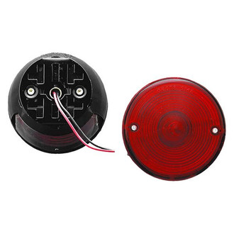 Grote® - 4" Red Bracket Mount Combination Tail Light with License Window