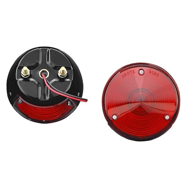 Grote® - 4" Two-Stud Round Combination Tail Light with License Window