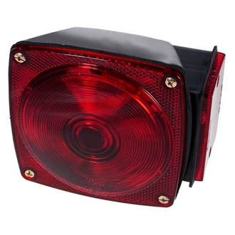 Grote® - Passenger Side 4.5" Twist-In Red Square Bracket Mount Combination Tail Light