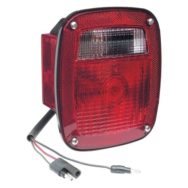 Grote® - Driver Side Torsion Mount™ Two-Stud Combination Tail Light with Side Marker Light, Molded Pigtail Termination amd License Window