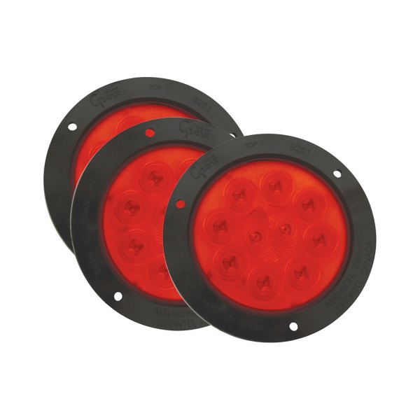Grote® - SuperNova™ 4" Chrome/Red Round LED Tail Lights