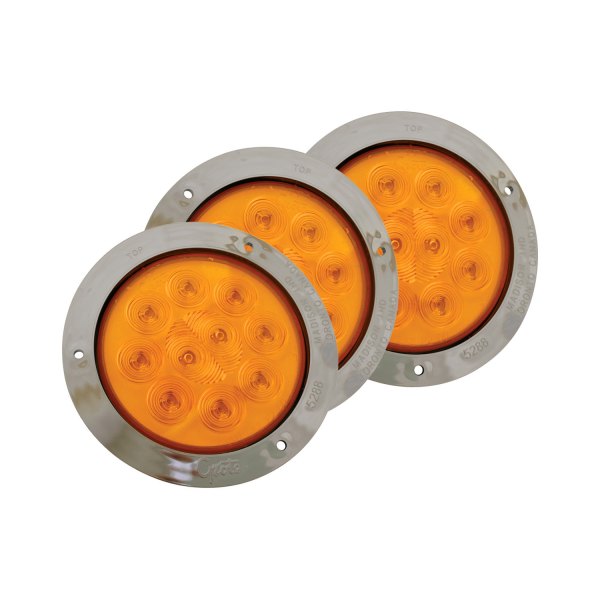 Grote® - SuperNova™ 4" Round Chrome/Amber LED Turn Signal Lights