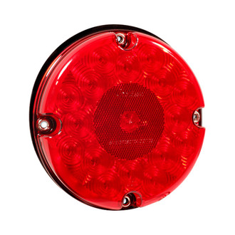 Grote® - 7" Round Chrome/Red LED Tail Light