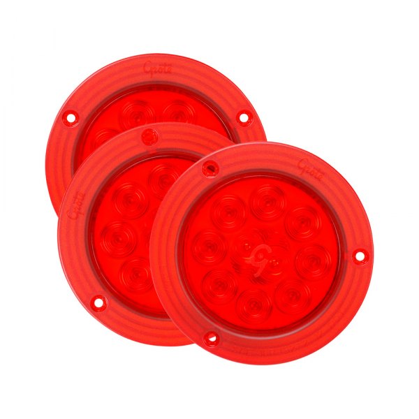 Grote® - SuperNova™ 4" Chrome/Red Round LED Tail Lights