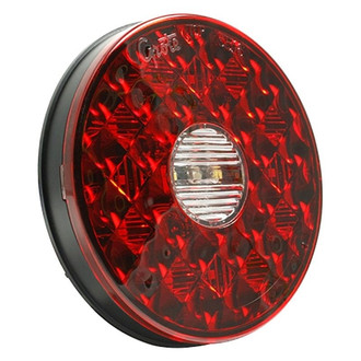 Grote® - 4" Red Round Grommet/Bracket Mount LED Combination Tail Light with Backup Light