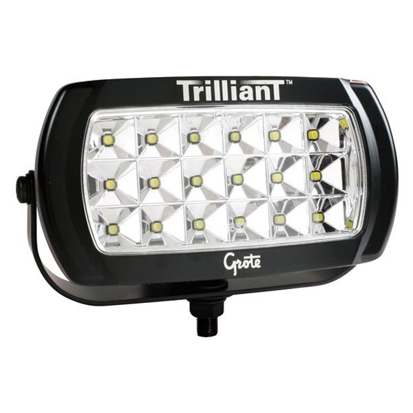 Grote® - Trilliant™ 9"x3.6" 50W Black Powder Coated Housing Wide Flood Beam LED Light with Reflector
