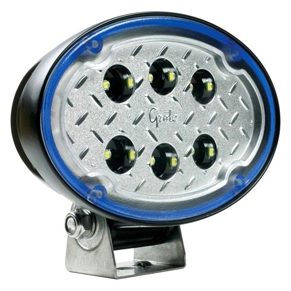 Grote® - Trilliant™ 5.9" 36W Oval Black Powder Coated Housing Wide Flood Beam LED Light with Deutsch Connector