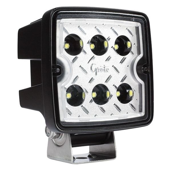 Grote® - Trilliant™ 4"x4" 45W Cube Black Powder Coated Housing Wide Flood Beam LED Light with Pigtail