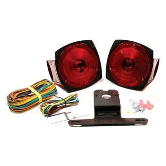 Grote® - 5.5" Red Round Lighting Kit with Side Marker Light
