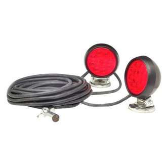 Grote® - SuperNova™ Heavy Duty Red Round Magnet Mount LED Tow Lights
