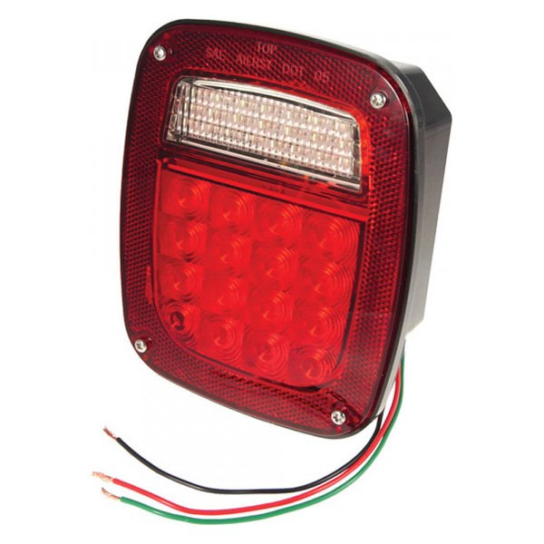 Grote® - Passenger Side Hi Count 6.75" Square Stud Mount LED Combination Tail Light w/o Side Marker