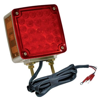 Grote® - Passenger Side Hi Count™ Chrome Red/Amber Stud Mount LED Combination Tail Light with Side Marker Light