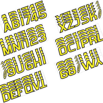 Hardline Products® - Series 700 Yellow/Black Registration Installation Decal Kit