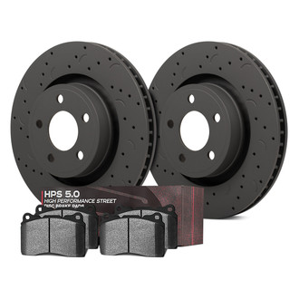 Hawk® - Talon® HPS 5.0 Drilled and Slotted Front Brake Kit with High Performance Street 5.0 Pads