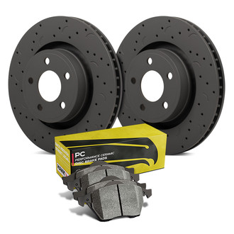 Hawk® - Talon® PC Drilled and Slotted Front Brake Kit with Performance Ceramic Pads