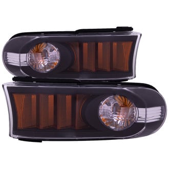 Depo® - Driver and Passenger Side Black Euro Turn Signal/Corner Lights (Standard Line)