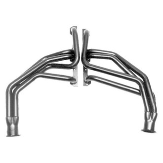 Hedman Hedders® - Standard Duty Mild Steel HTC Polished Silver Ceramic-Metallic Long Tube Exhaust Headers