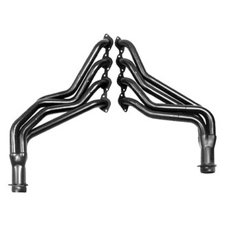 Hedman Hedders® - Standard Duty Mild Steel HTC Polished Silver Ceramic-Metallic Long Tube Exhaust Headers