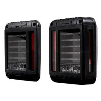 Heise® - Driver and Passenger Side Black Fiber Optic LED Tail Lights
