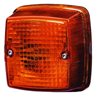 Hella® - 3014 Series Square Chrome Amber Turn Signal/Parking Light