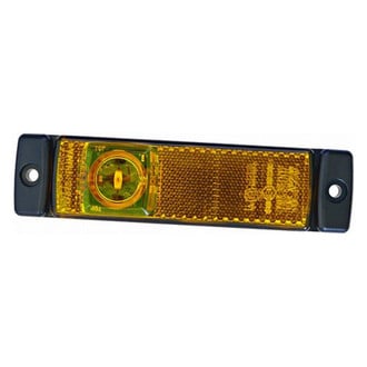 Hella® - 8645 Series 130mm Rectangular Black Amber LED Side Marker Light
