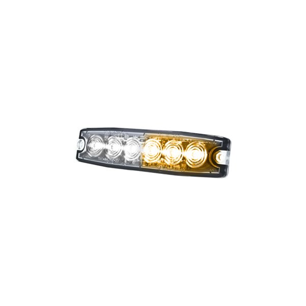 Hella® - 5.1" 6-LED MST6 Bolt-On Mount Amber/White LED Strobe Light