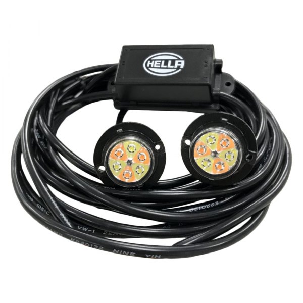 Hella® - 12-LED Bolt-On Mount Amber LED Hideaway Strobe Light Kit