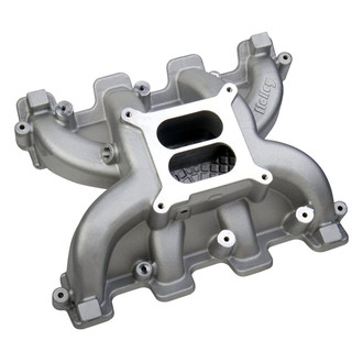 Holley® - Mid Rise Satin Carbureted Cast Dual Plane Intake Manifold