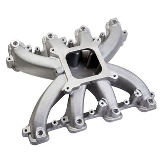 Holley® - Mid Rise Satin EFI Cast Single Plane Intake Manifold with Cathedral Ports