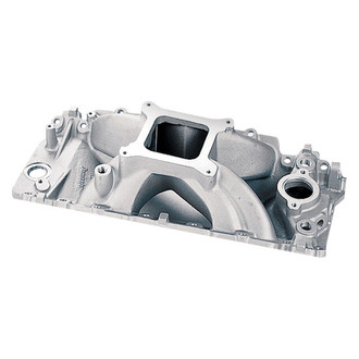 Holley® - Strip Dominator High Rise Satin Carbureted Cast Single Plane Intake Manifold with Oval Port Heads