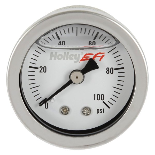 Holley® - EFI Series 1.5" Mechanical Oil Filled Fuel Pressure Gauge, 100 PSI