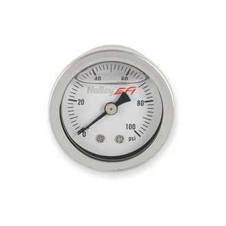 Holley® - EFI Series 1.5" Mechanical Oil Filled Fuel Pressure Gauge, 100 PSI