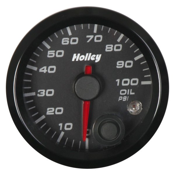 Holley® - Analog Style Series 2-1/16" Oil Pressure Gauge, Black, 100 PSI