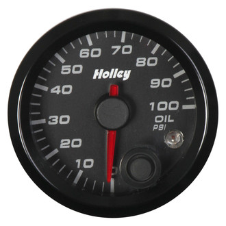 Holley® - Analog Style Series 2-1/16" Oil Pressure Gauges, 100 PSI
