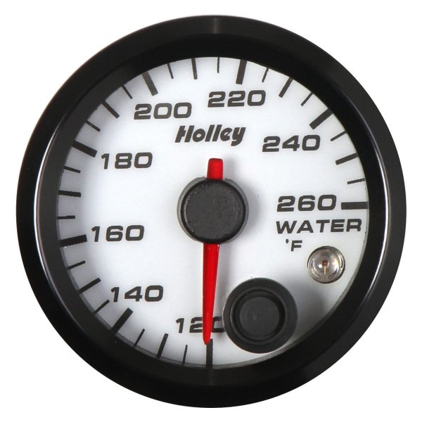 Holley® - Analog Style Series 2-1/16" Water Temperature Gauge, White, 260 F