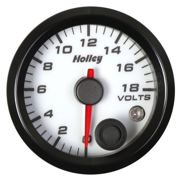 Holley® - Analog Style Series 2-1/16" Voltage Gauge, White, 18 V