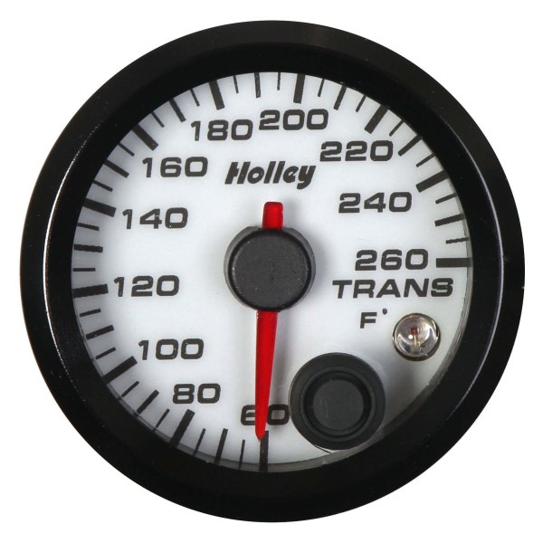 Holley® - Analog Style Series 2-1/16" Transmission Temperature Gauge, White, 60-260 F