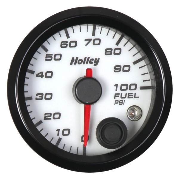 Holley® - Analog Style Series 2-1/16" Fuel Pressure Gauge, White, 0-100 PSI