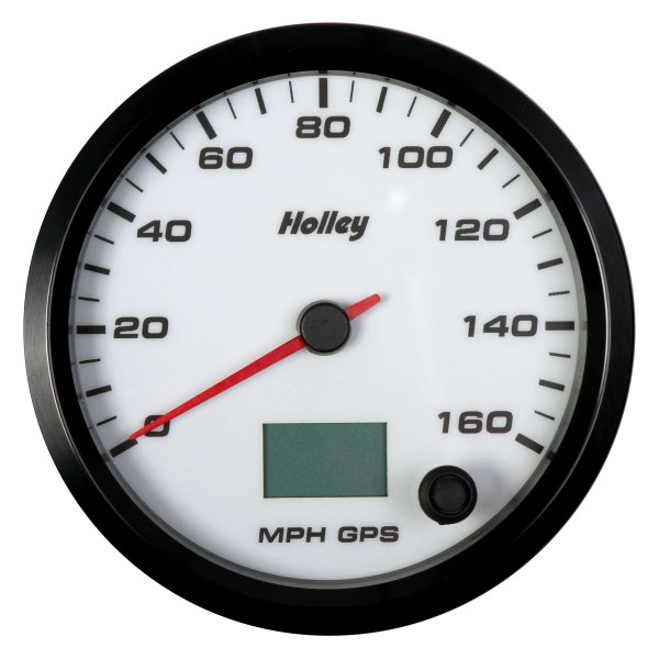 Holley® - Analog Style Series 4-1/2" GPS Speedometer, White, 160 MPH