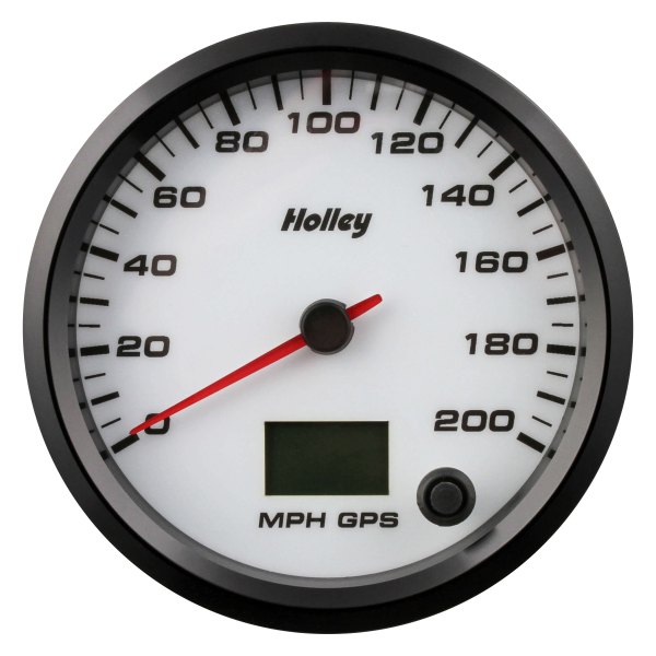 Holley® - Analog Style Series 4-1/2" GPS Speedometer, White, 200 MPH