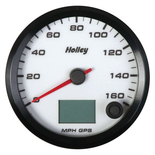 Holley® - Analog Style Series 3-3/8" GPS Speedometer, White, 160 MPH