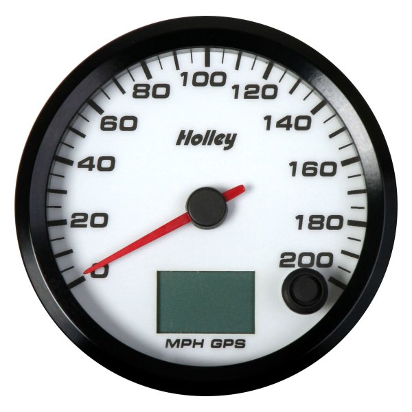 Holley® - Analog Style Series 3-3/8" GPS Speedometer, White, 200 MPH