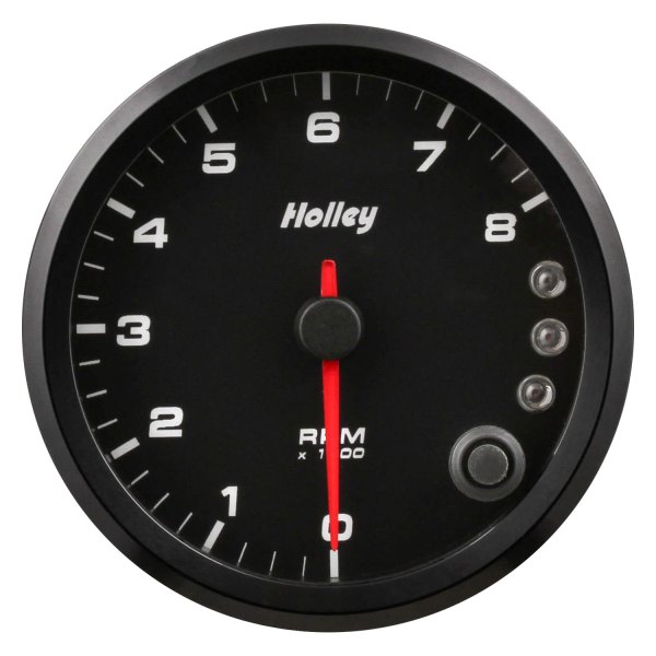 Holley® - Analog Style Series 3-3/8" Tachometer with Internal Shift Light, Black, 8000 RPM